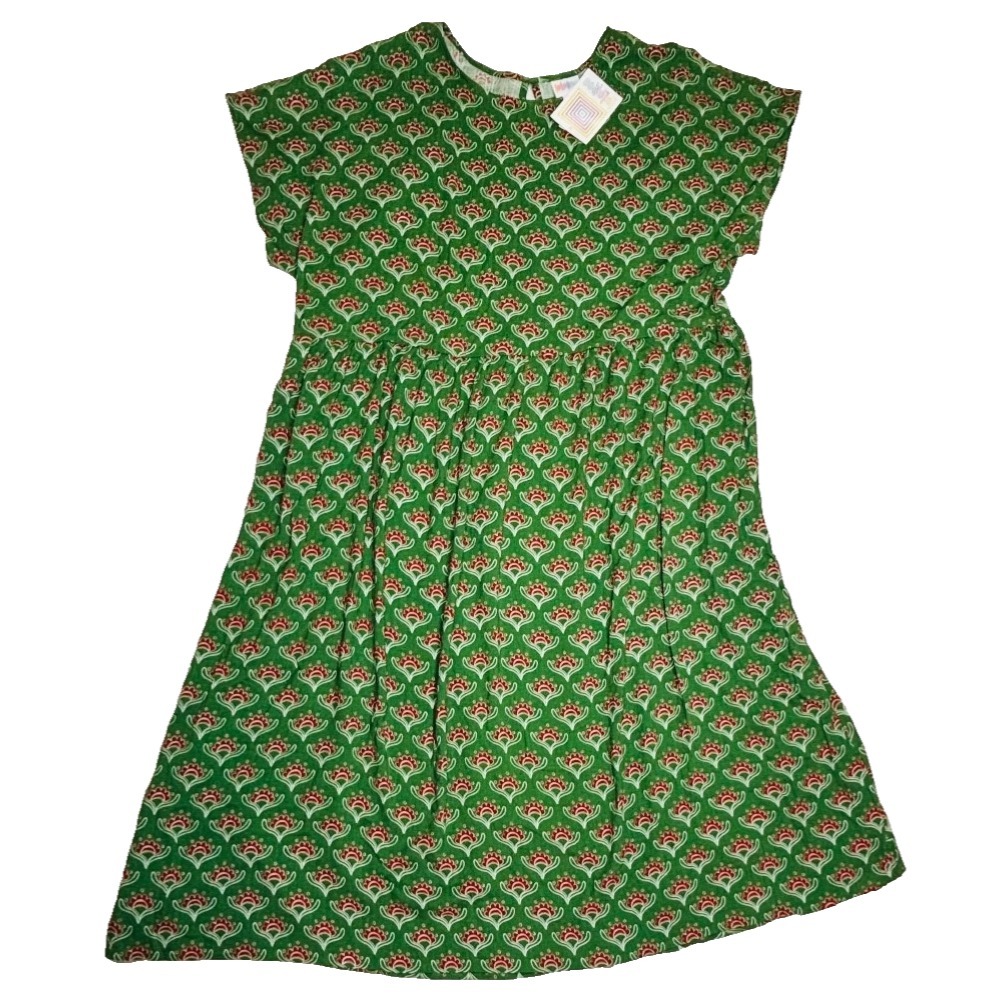 LuLaRoe Womens Dress Size XL Lorene Dolman Midi Red‎ Green Floral Pockets